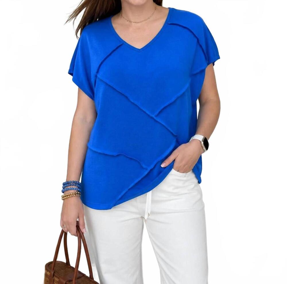 NEW ISLE APPAREL diva asymmetrical layered top in island